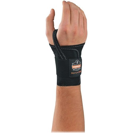 ERGODYNE Wrist Support, Single Strap, Right-handed, Xtra Large, Black EGO70008